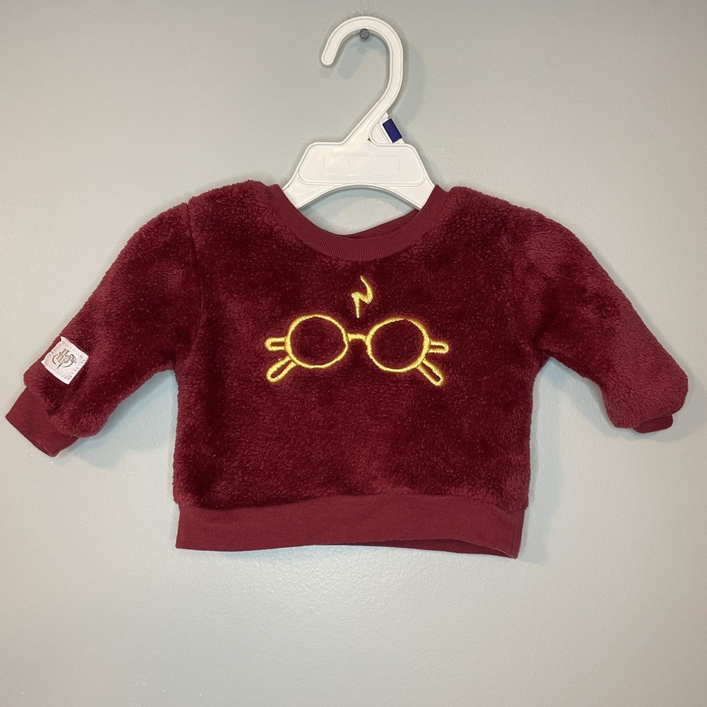 Wizarding World Harry Potter Fuzzy‎ Cozy Baby Sweater 0-3m Glasses